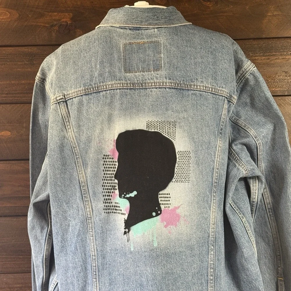 Levi's Ex-Boyfriend UNISEX Trucker Denim Jacket Back Silhouette Graphic Mens 2XL